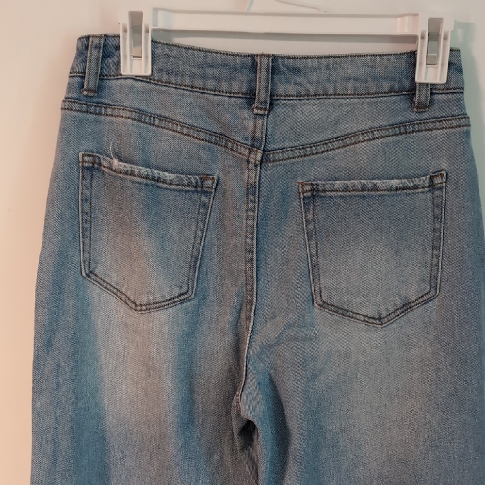 Women's Distressed Blue Jeans - Picture 4 of 5